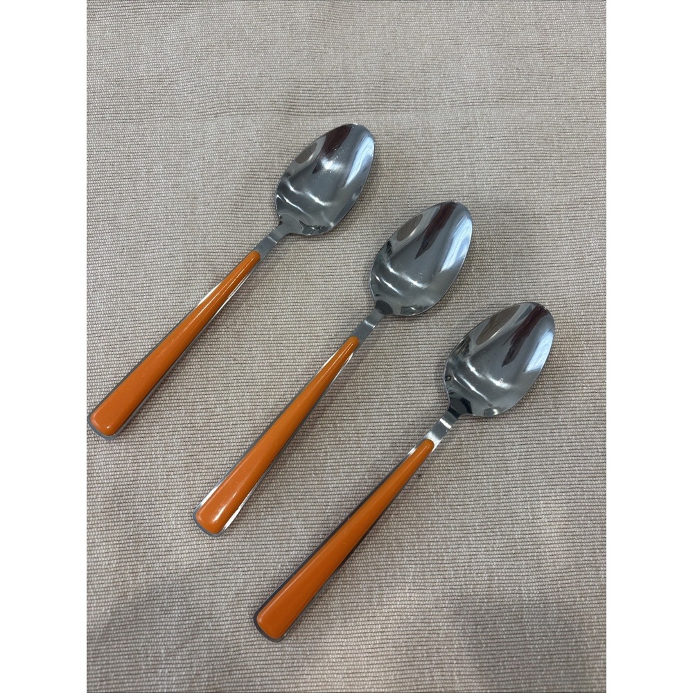 Fiesta MERENGUE Stainless Colorful Tangerine Tablespoons Lot of 3